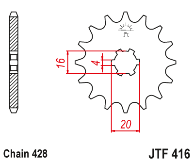 Звезда передняя JTF416.15