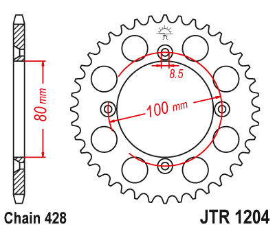 Звезда задняя JTR1204.49