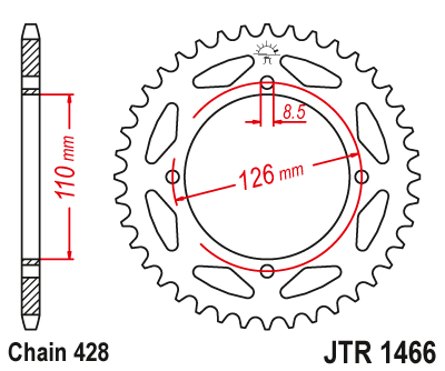 Звезда задняя JTR1466.46